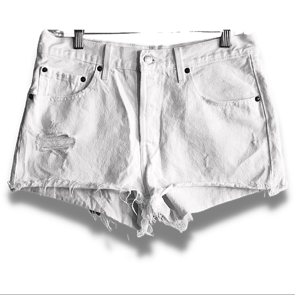 Women’s, 501 Jean Shorts, Levi’s, 30W, White